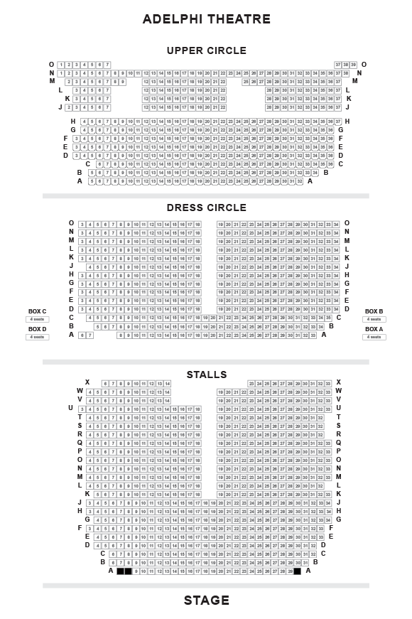 Adelphi Theatre Seating Plan